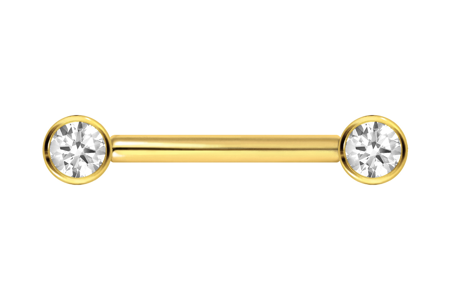 Titan Barbell Piercing mit Push Fit KRISTALL